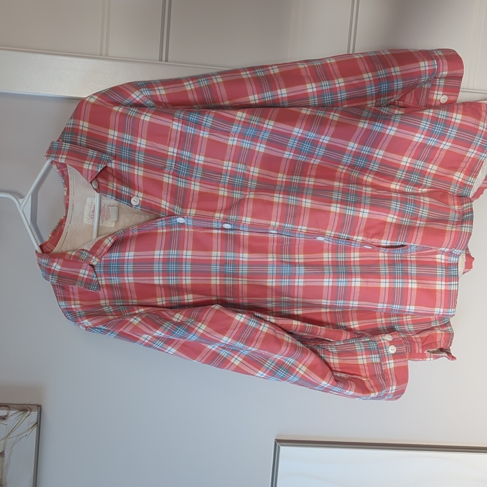 L.L Bean Sherpa Lined Plaid jacket
